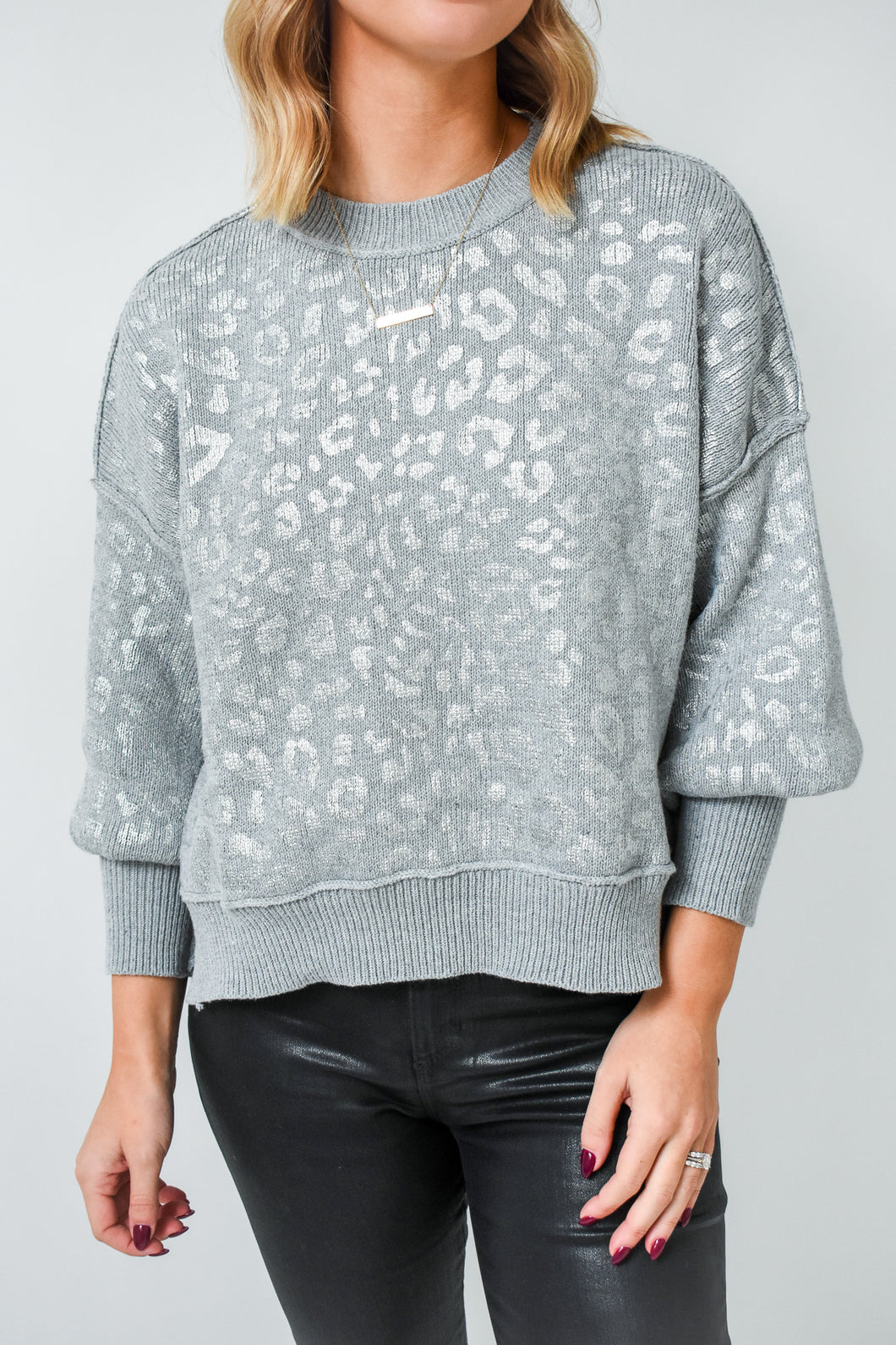 Wildly Cozy Foil Animal Print Sweater