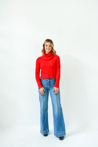 Happi High Rise Wide Leg Pintuck Jeans