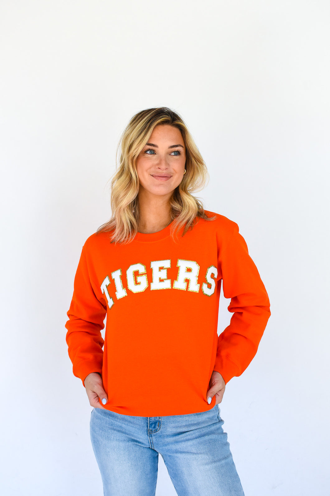 Get Riled Up Glitter Tigers Sweatshirt