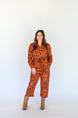 Bright Club Button Front Jumpsuit