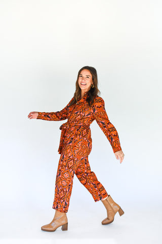 Bright Club Button Front Jumpsuit