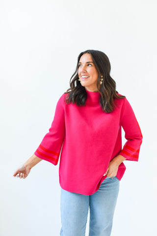 The Fuchsia Is Now Bell Sleeve Sweater