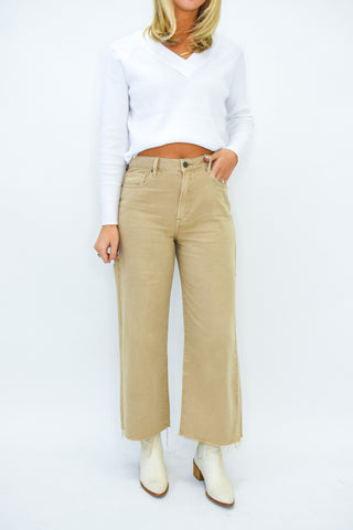 Nori Clean Cropped Wide Leg Jeans