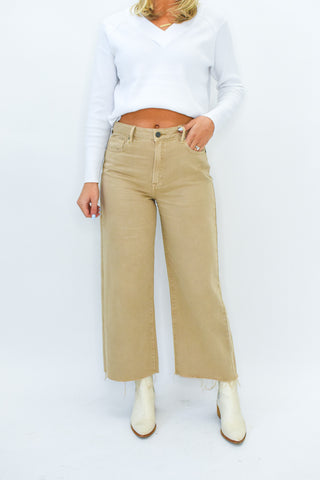 Nori Clean Cropped Wide Leg Jeans