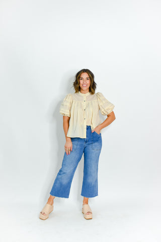 Stay Neutral Button Up Top