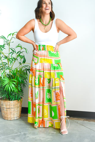 Lei It On Me Tropical Print Skirt