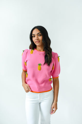 Pineapple Of My Eye Knit Top