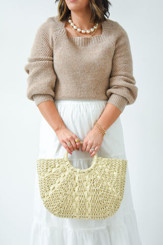 Spread Line Straw Tote