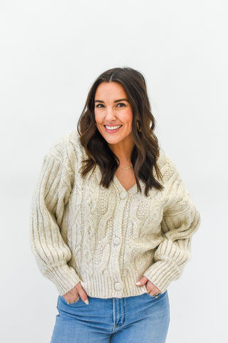 The Puffect Cable Knit Cardigan