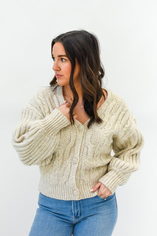 The Puffect Cable Knit Cardigan