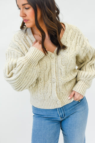 The Puffect Cable Knit Cardigan