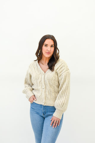 The Puffect Cable Knit Cardigan