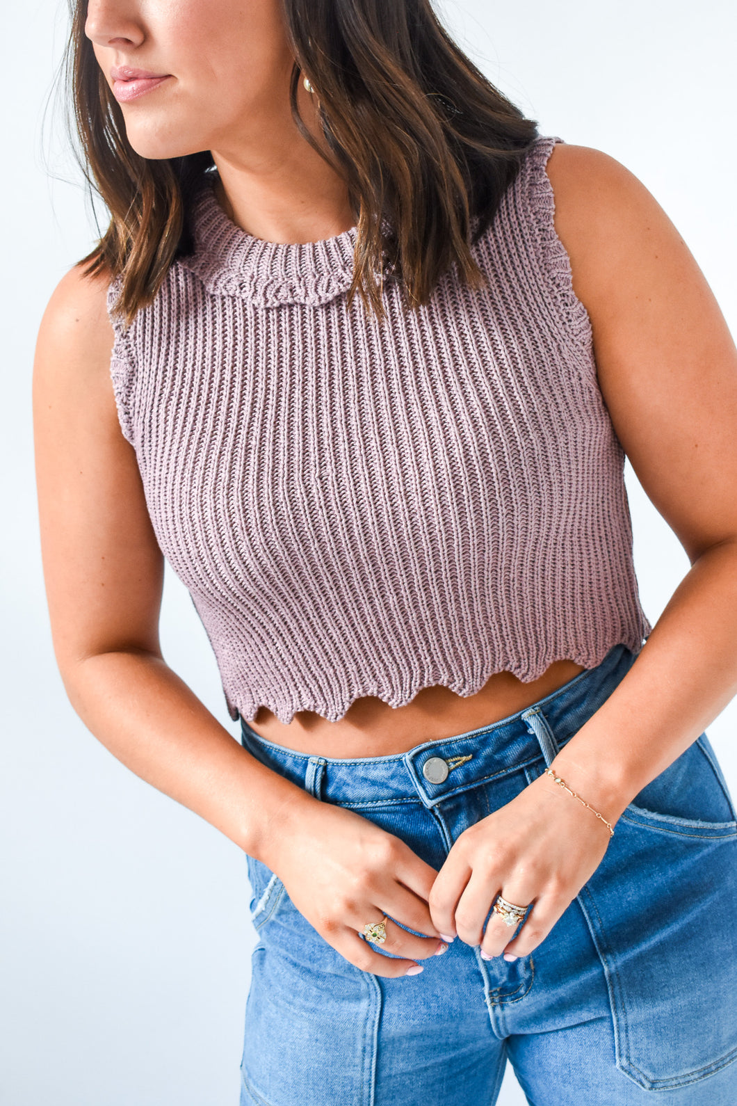 Sassy Scallop Edge Crop Top