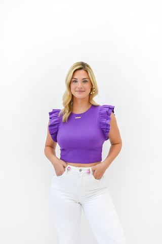 Shock And Awe Ruffle Crop Top