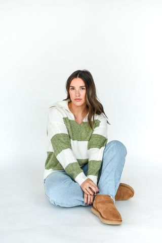 Striped Sensation Collared Sweater