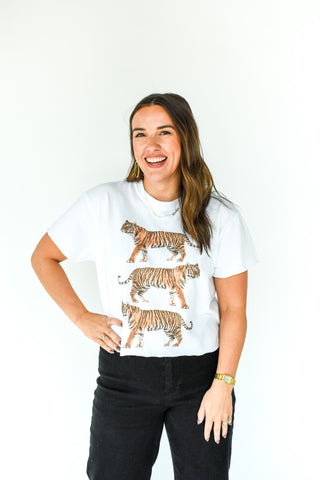 Tigers Vintage Graphic Crop Top