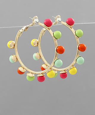 Color Ball Trimmed Hoops