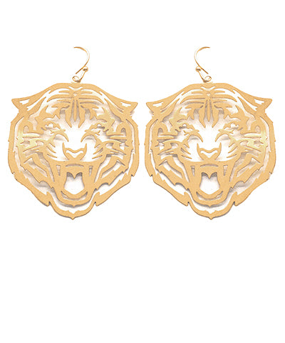 Tiger Color Filigree Dangle Earrings