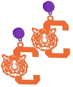 Gameday Letter C Tiger Filigree Earrings