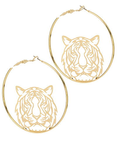 Filigree Tiger Hoops