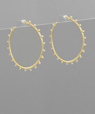 Trimmed Pearl Metal Hoops