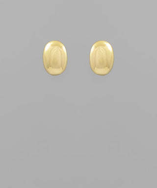 15mm Bold Oval Brass Stud Earrings