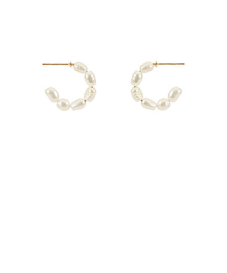 Pearl Beaded Hoops