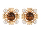 Load image into Gallery viewer, Stone And Pearl Earrings
