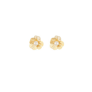 Pearl & Filigree Flower Earrings