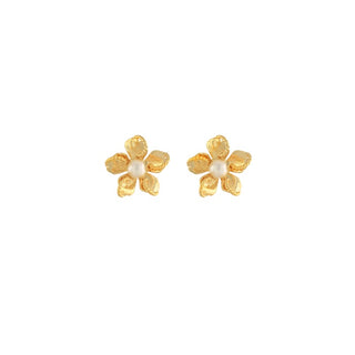 Flower with Pearl Earrings