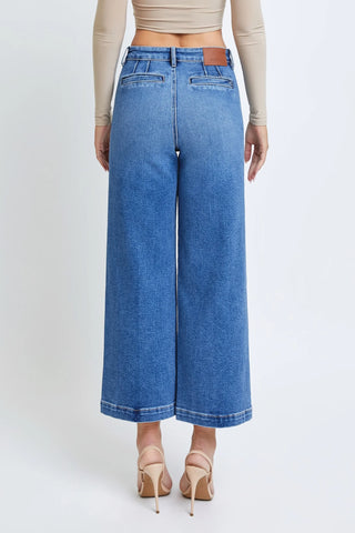 Nori Clean Cropped Wide Leg Jeans