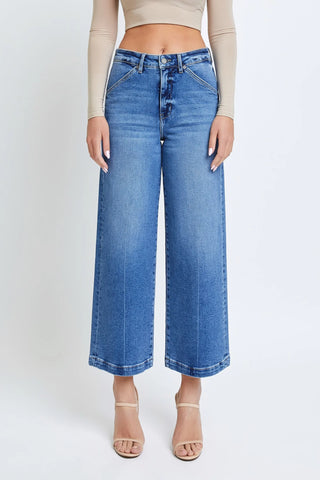 Nori Clean Cropped Wide Leg Jeans