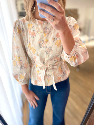 Vintage Botanicals Button Up Top