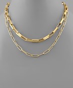 2 Row Oval Link Chain Necklace