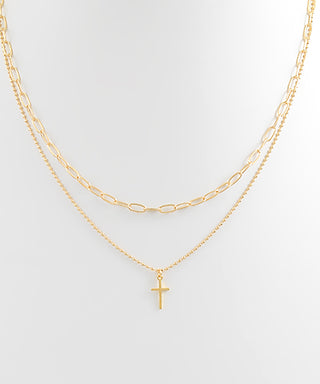 2 Layered Cross Pendant Necklace