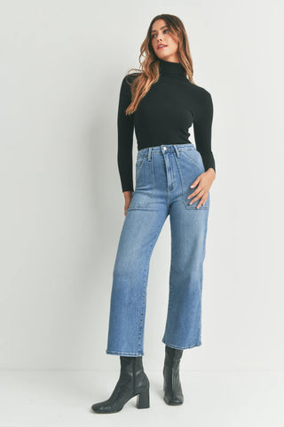 Just Black The Patch Pocket Wide Leg Jeans