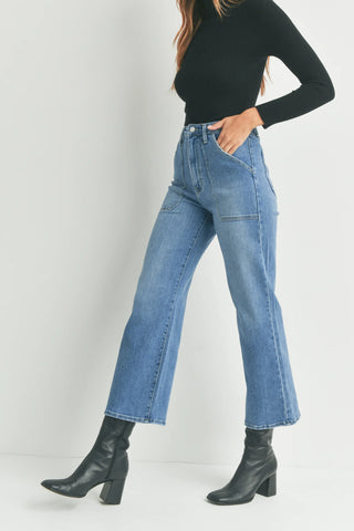 Just Black The Patch Pocket Wide Leg Jeans