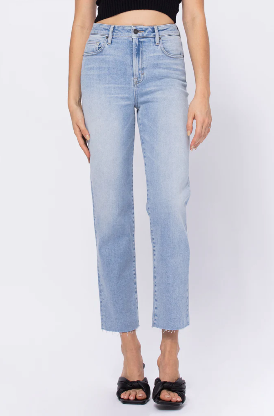 Tracey High Rise Clean Cropped Straight Jean