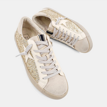 Load image into Gallery viewer, Paula Gold Glitter Star Sneakers
