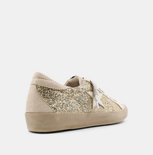 Load image into Gallery viewer, Paula Gold Glitter Star Sneakers
