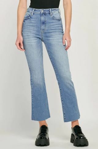 Happi High Rise Clean Cropped Flare Jeans