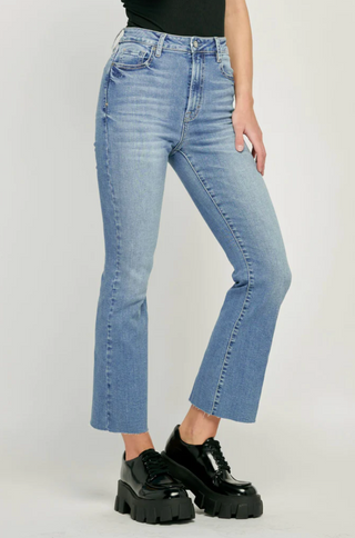 Happi High Rise Clean Cropped Flare Jeans