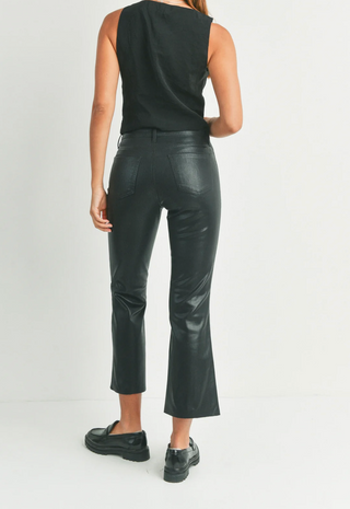 Just Black Denim Coated Cropped Kick Flare