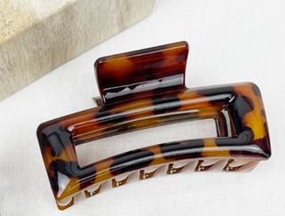 Leopard Cut Out Rectangle Hair Clip