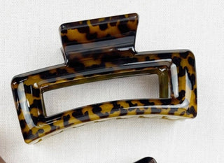 Leopard Cut Out Rectangle Hair Clip