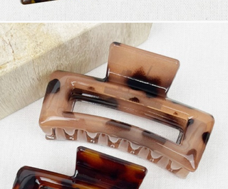 Leopard Cut Out Rectangle Hair Clip