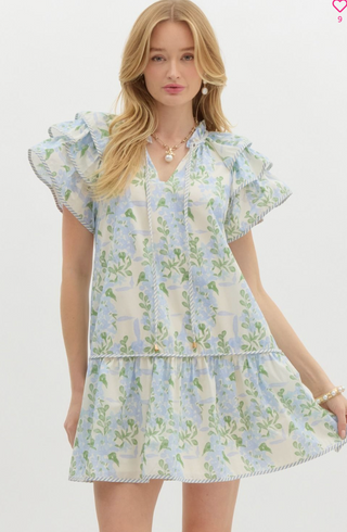 Once In A Blue Bloom Dress