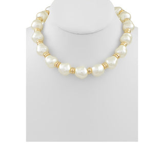 Organic Shape Pearl Bead Necklace