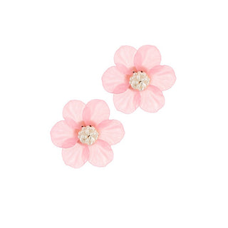 Acrylic Flower & Pearl Earrings