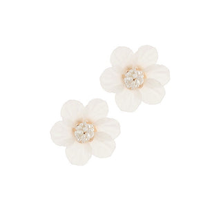 Acrylic Flower & Pearl Earrings